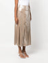 laminated-twill midi skirt